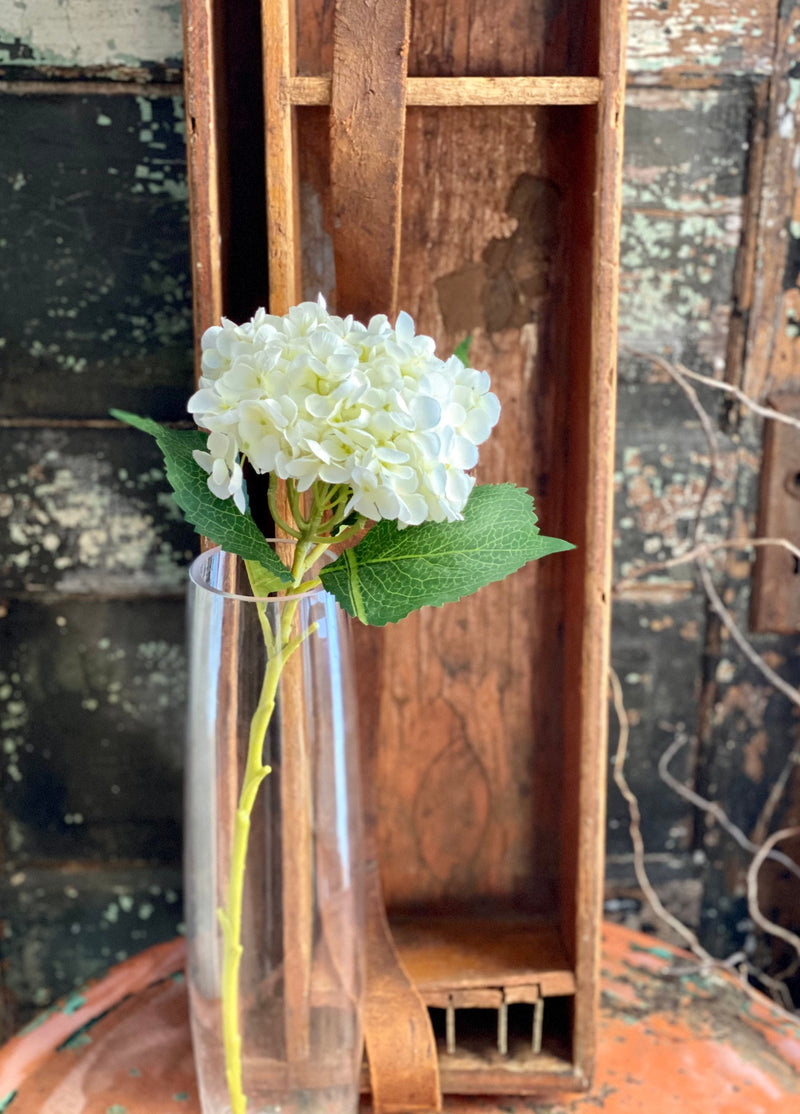 Artificial Silk Hydrangea Stem White or Blue