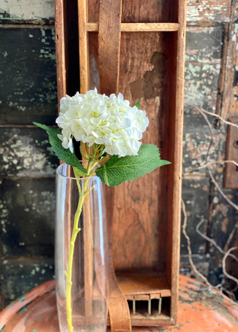 Artificial Silk Hydrangea Stem White or Blue