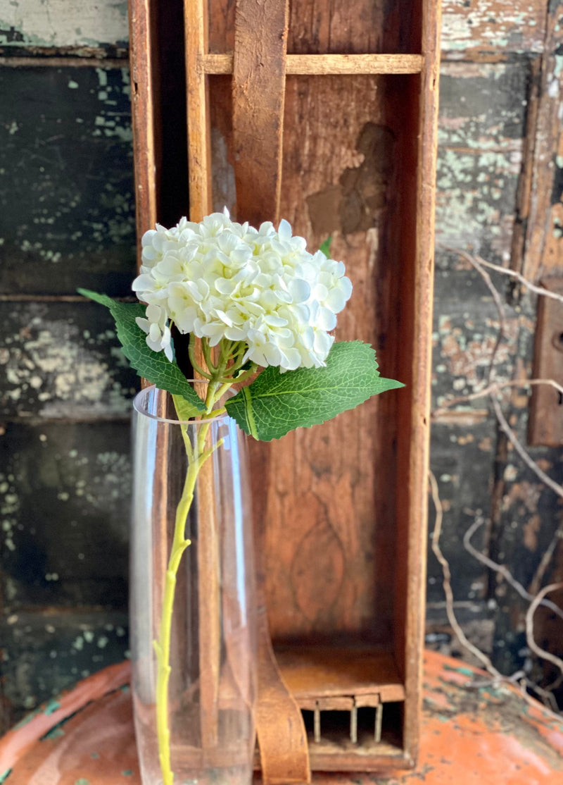 Artificial Silk Hydrangea Stem White or Blue