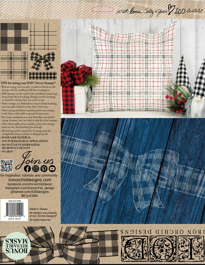IOD Pretty In Plaid Christmas Decor Stamp