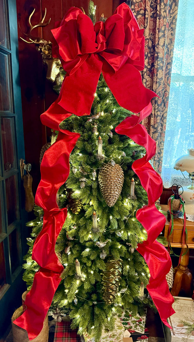 The Scarlet Red Velvet Christmas Tree Topper Bow