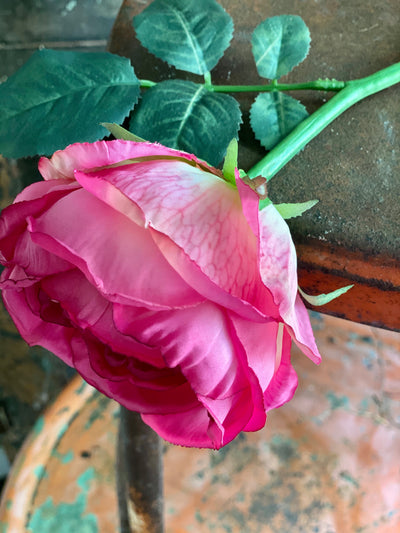 Faux Pink Cabbage Rose