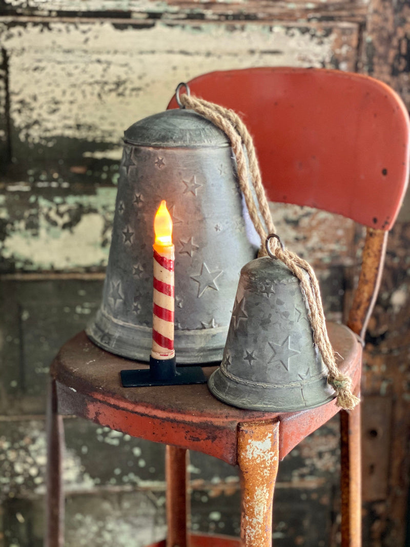 Galvanized Vintage Style Metal Star Bell~Farmhouse Christmas decor~JIngle Bells