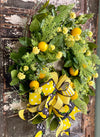 The Laureen spring lemon wreath for front door, Summer wreath, kitchen wreath, fruit wreath, mothers day gift, pick me up gift, Easter decor