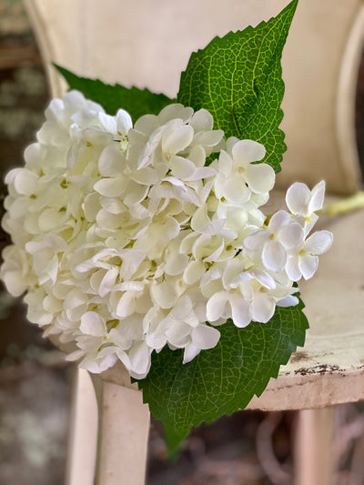 Artificial Large Hydrangea Stem, White or blue hydrangea, Silk flower stem, floral craft supply, wedding flower, wreath making supply