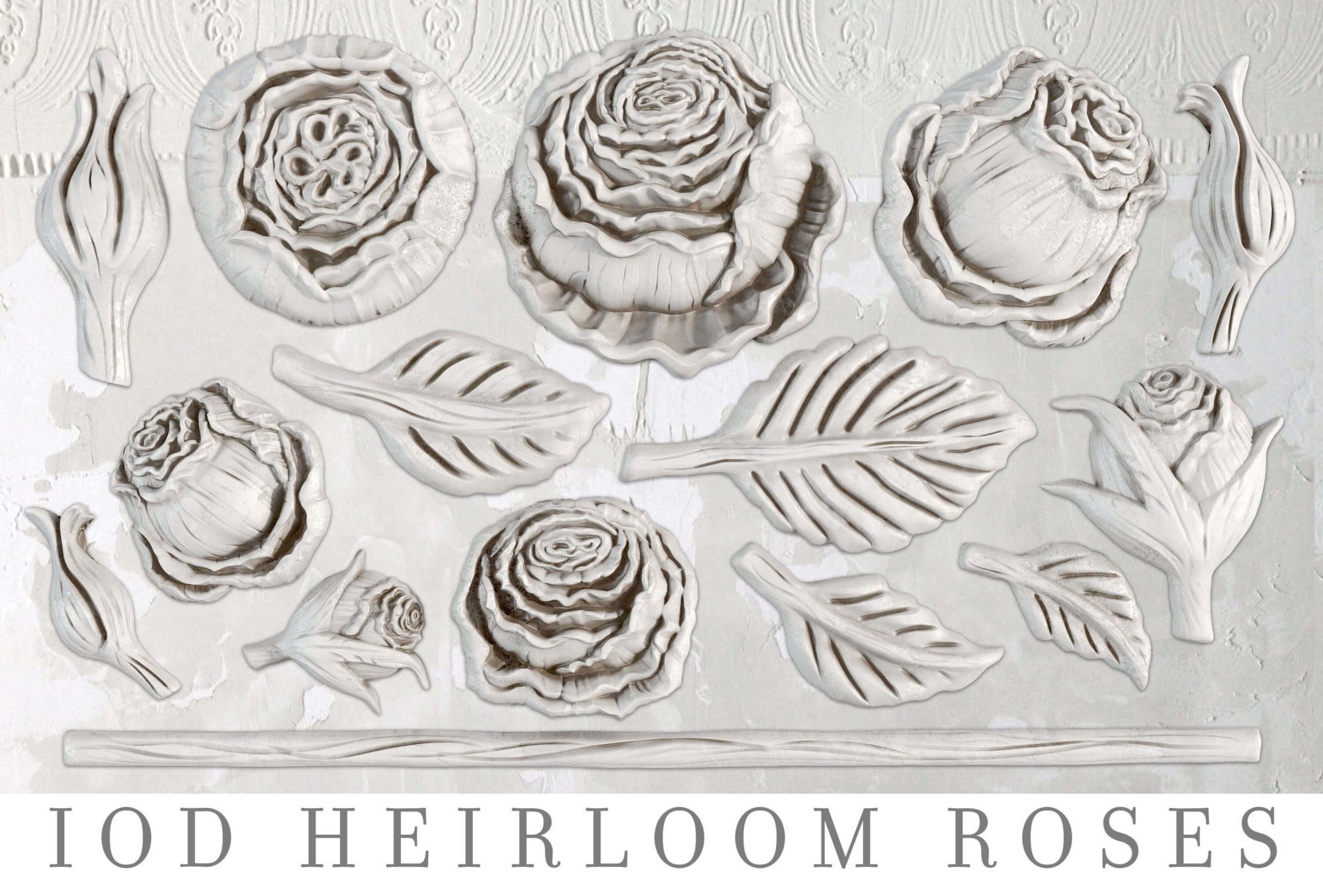 IOD Heirloom Roses Decor Mould, Flower Casting mould for crafts, craft supply, soap mold, resin mold, French country mold, candy mold,