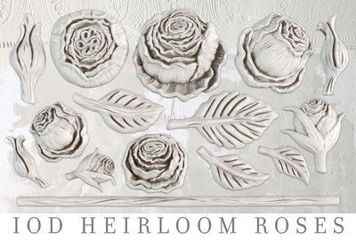 IOD Heirloom Roses Decor Mould, Flower Casting mould for crafts, craft supply, soap mold, resin mold, French country mold, candy mold,