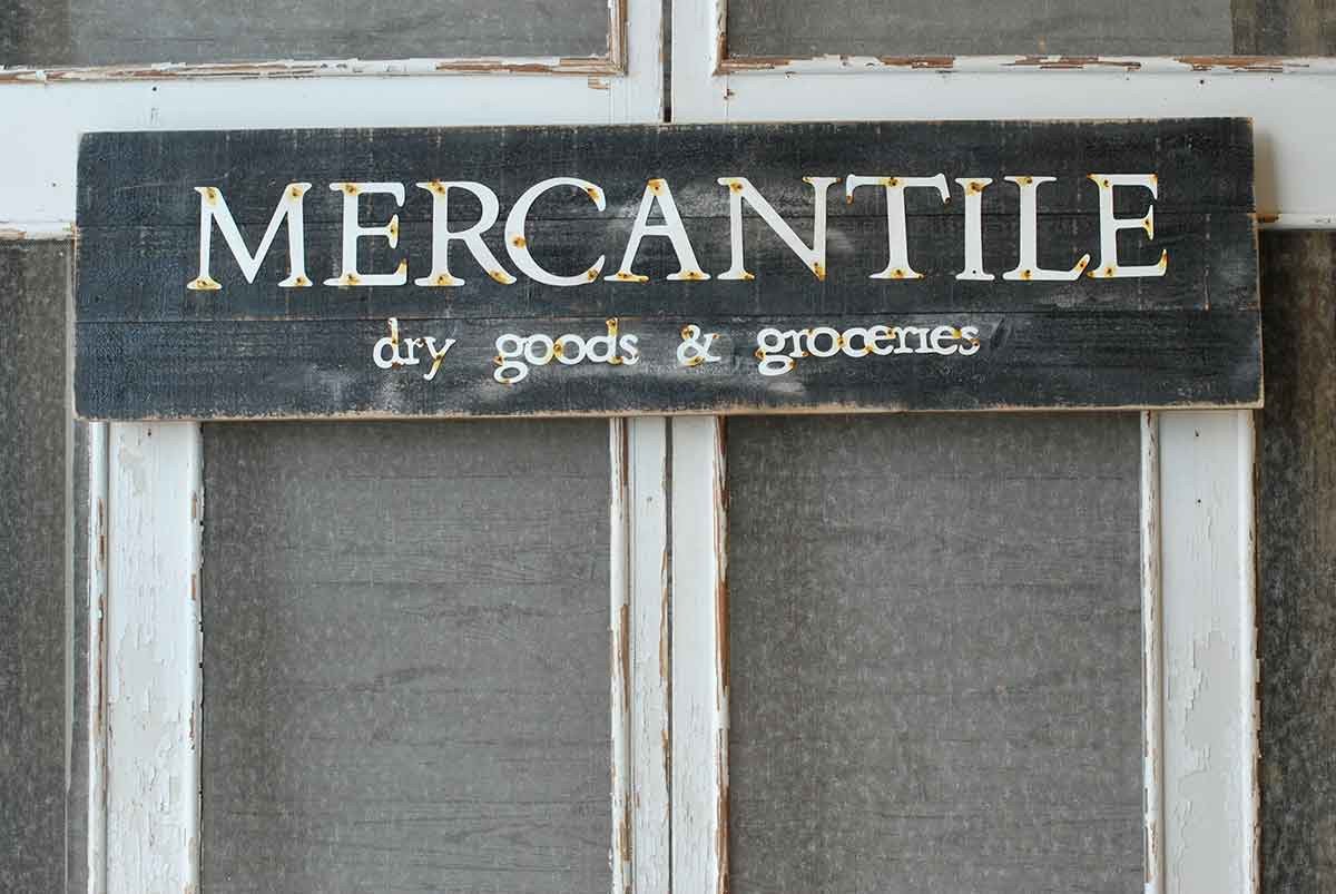 Vintage Style Mercantile Large Wood Sign