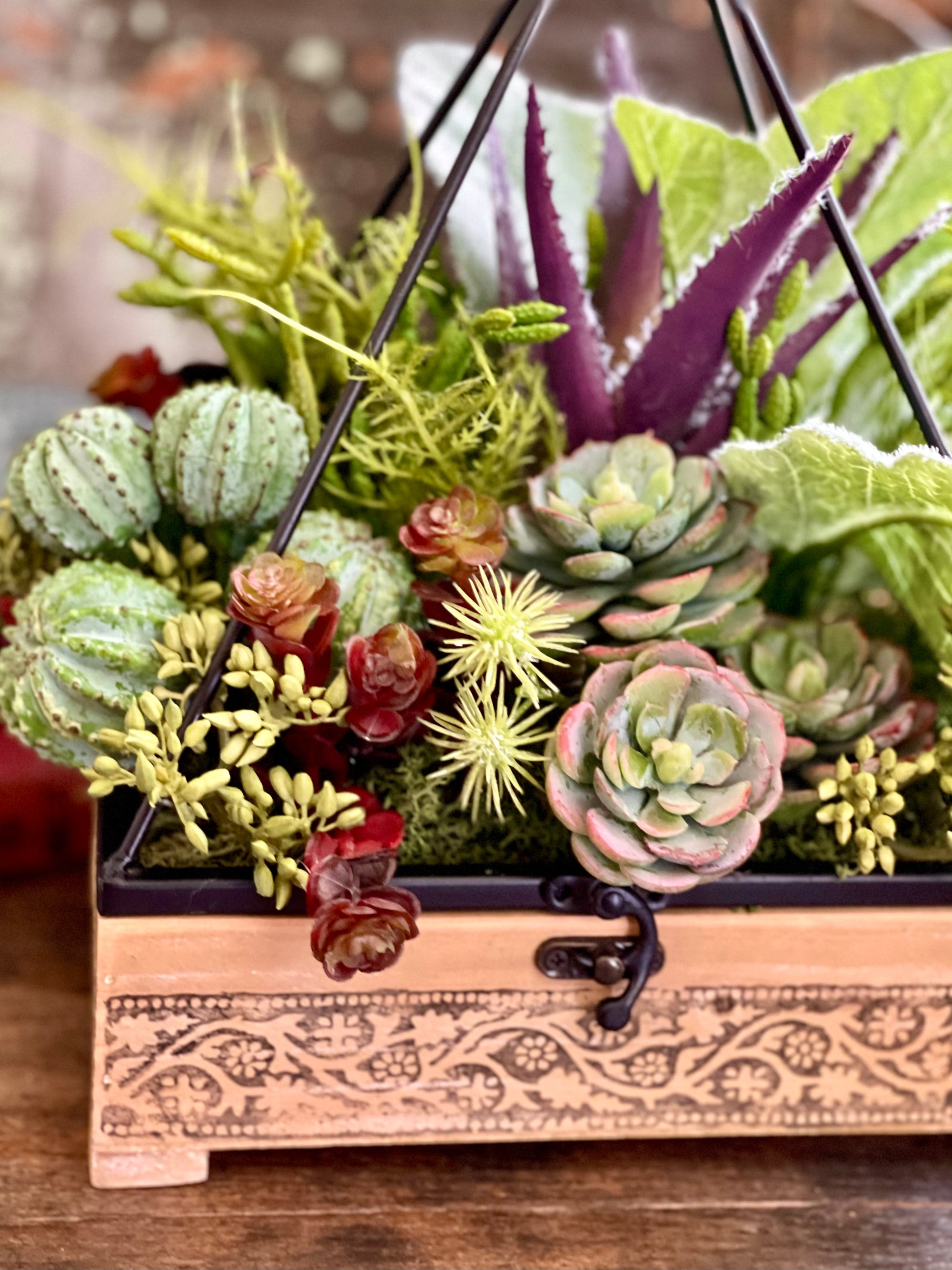 Craft Store Box Makeover With IOD Stamps & Succulents