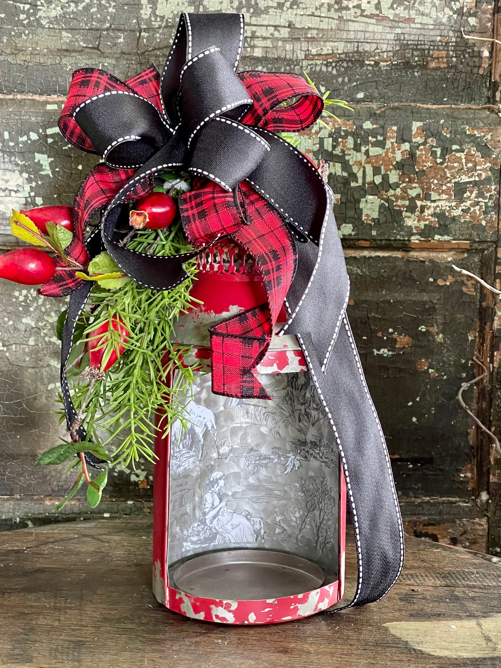 French Flea Market Toile Lantern