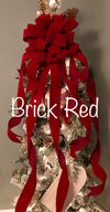 The Carol Red Velvet XL Christmas Tree Topper Bow~Oversize red velvet bow with extra long streamers~ribbon topper~large bow for wreaths