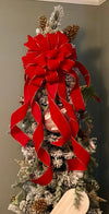 The Stella Red and Gold XL Velvet Christmas Tree Topper Bow