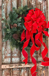 The Stella Red and Gold XL Velvet Christmas Tree Topper Bow