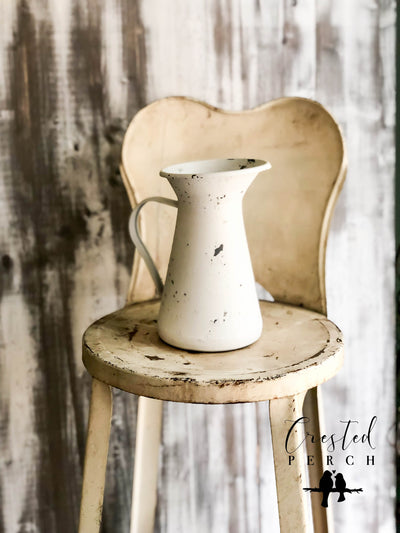 The Becca Distressed Farmhouse Metal Pitcher~fixer upper decor~cabin decor~farmhouse decor~flower vase