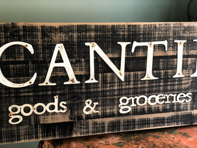 Vintage Style Mercantile Large Wood Sign~XL black distressed farmhouse rustic sign~Kitchen sign~Merchant sign~dry goods kitchen decor