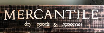 Vintage Style Mercantile Large Wood Sign~XL black distressed farmhouse rustic sign~Kitchen sign~Merchant sign~dry goods kitchen decor