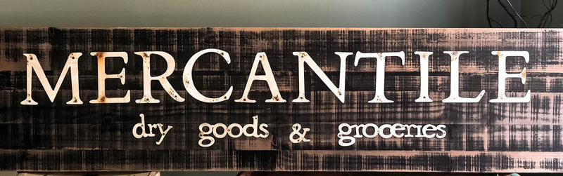 Vintage Style Mercantile Large Wood Sign
