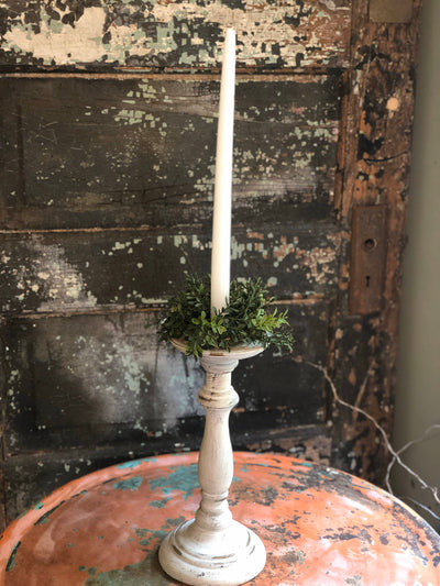 Artificial Mini Boxwood Taper Candle Ring