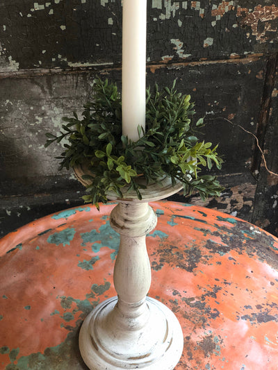 Artificial Mini Boxwood Taper Candle Ring