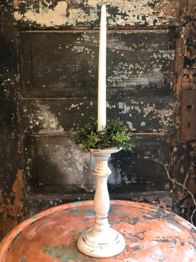 Artificial Mini Boxwood Taper Candle Ring