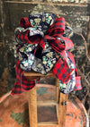 The Wanda Navy & Red Buffalo Check Christmas Bow