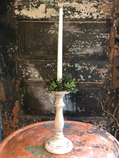 Artificial Mini Boxwood Taper Candle Ring
