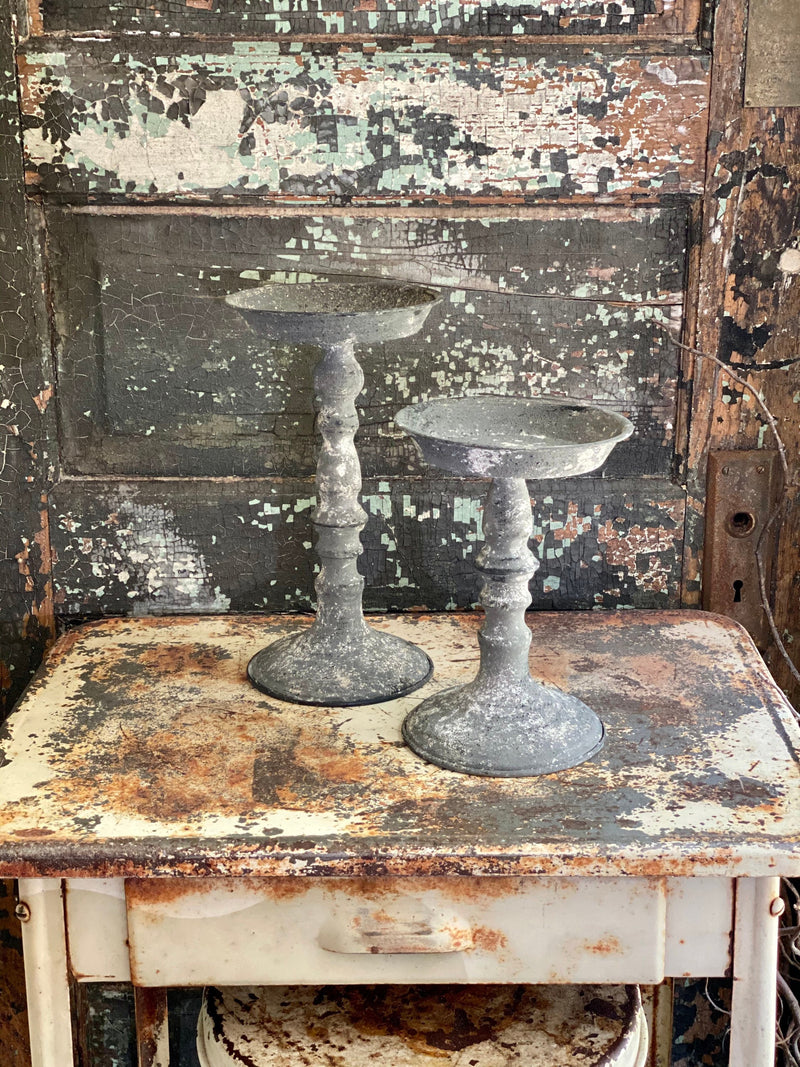 The Addilyn Grey Distressed Pillar Candle Holder~Farmhouse candle stand for pillar candle~shabby chic decor~small tray stand~Cottage decor