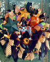 Mr BooJangles Orange Black & White Halloween Wreath
