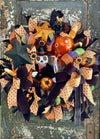 Mr BooJangles Orange Black & White Halloween Wreath