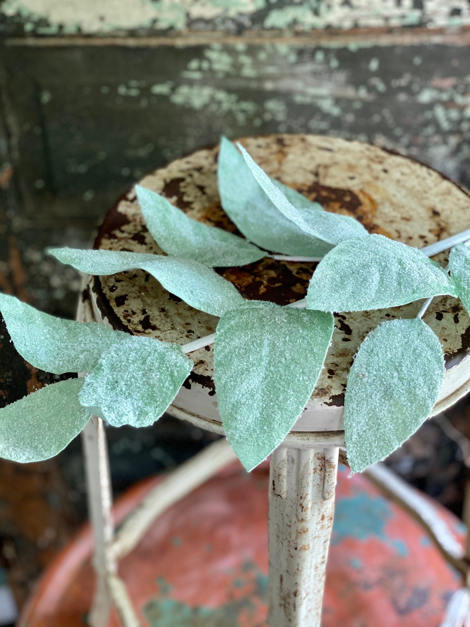 Frosted Mint Leaf Spray