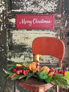 Red Merry Christmas Tin Sign~farmhouse Christmas decor~rustic decor~Xmas decor~cabin decor~holiday sign