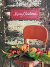 Red Merry Christmas Tin Sign