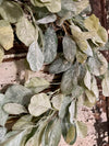 Eucalyptus & Lamb's Ear Flocked Glitter Winter Wreath