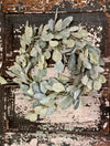 Eucalyptus & Lamb's Ear Flocked Glitter Winter Wreath