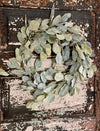 Eucalyptus & Lamb's Ear Flocked Glitter Winter Wreath