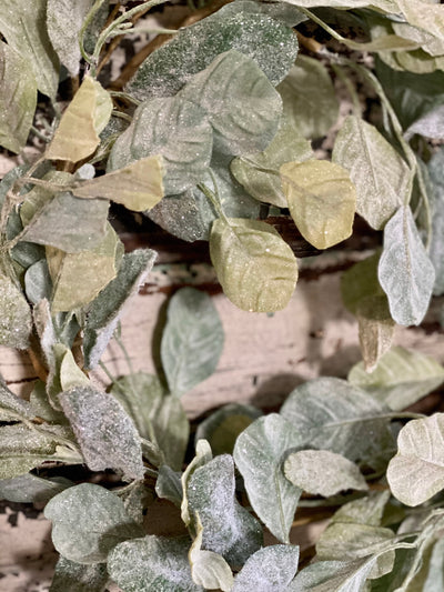 Eucalyptus & Lamb's Ear Flocked Glitter Winter Wreath