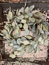 Eucalyptus & Lamb's Ear Flocked Glitter Winter Wreath