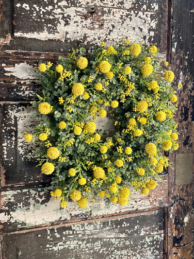 Eucalyptus & Yellow Berry Easter Wreath For Front Door