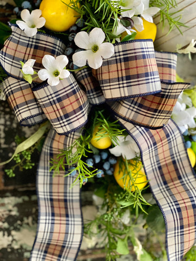 The Lorraine Summer Lemon & Blueberry Wreath for front door