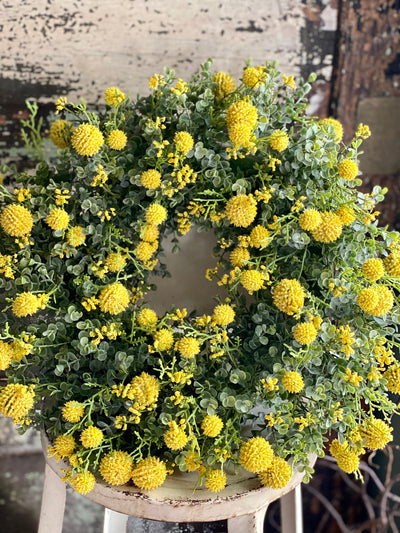 Eucalyptus & Yellow Berry Easter Wreath For Front Door