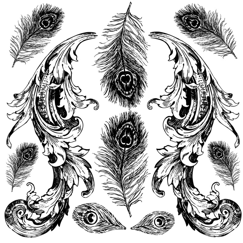 IOD Pavo Peacock Decor Stamp