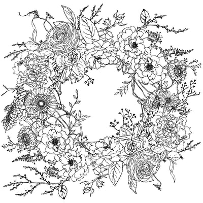 IOD Winter’s Song Wreath Paintable Rub On Transfer Sheet