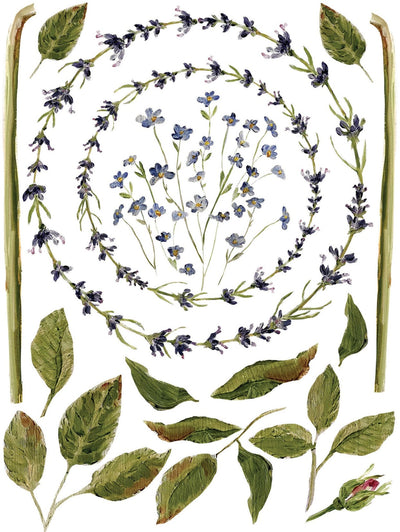 IOD Painterly Florals Rub On Transfer Sheet