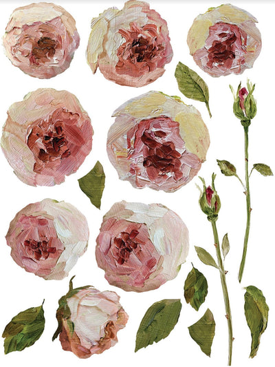 IOD Painterly Florals Rub On Transfer Sheet