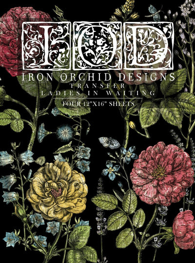 IOD Ladies In Waiting Botanical Rub On Transfer Sheet
