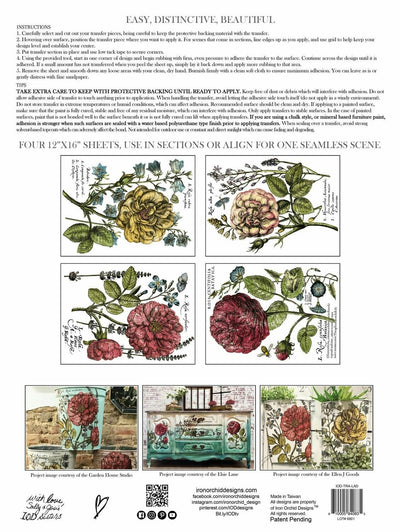 IOD Ladies In Waiting Botanical Rub On Transfer Sheet