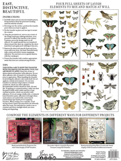 IOD Entomology Etcetera Rub On Transfer Sheet