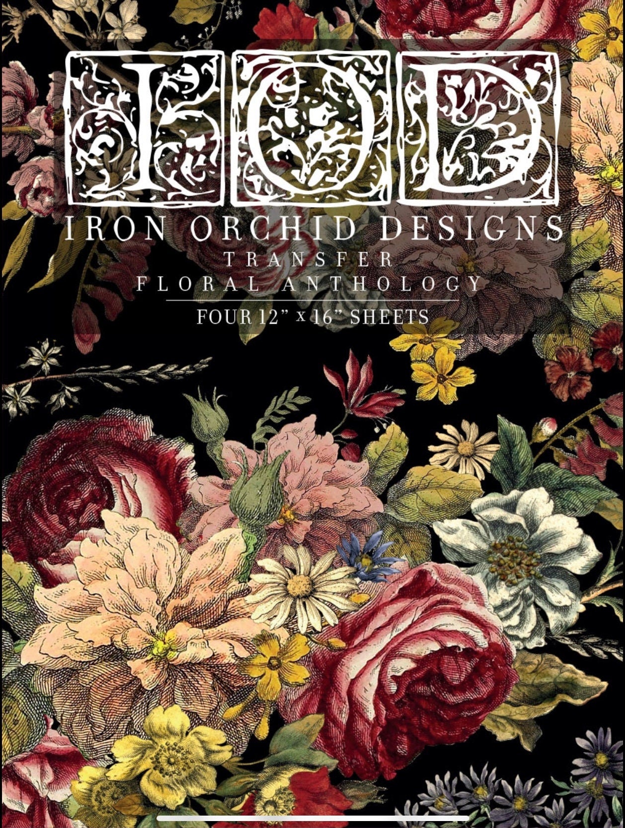 IOD Floral Anthology Rub On Transfer Sheet (12x16)