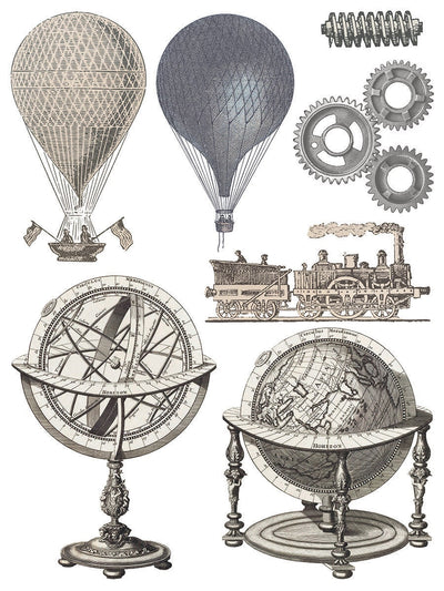 IOD Exploration Rub On Transfer Sheet