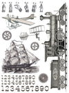 IOD Exploration Rub On Transfer Sheet